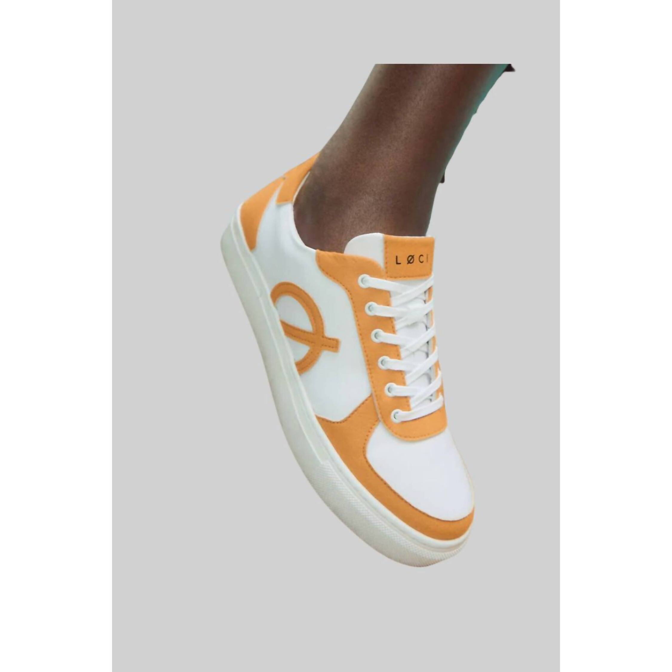 New Loci Women's Sneakers In White/Orange